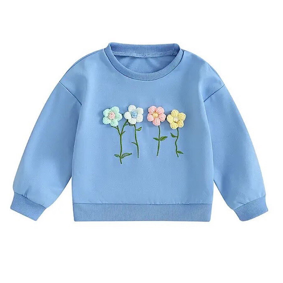 Sally Blue Floral Sweater