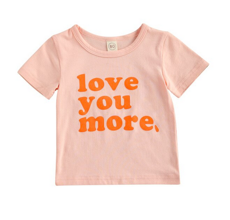 Love you more T-shirt - Peach