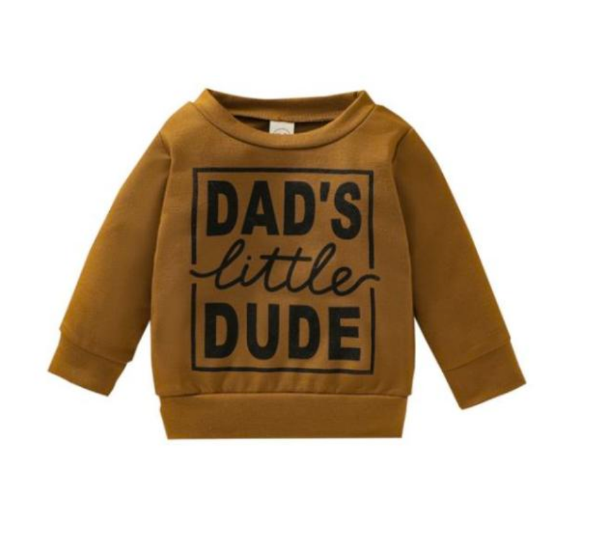 Daddy's Little Dude Sweater - Brown