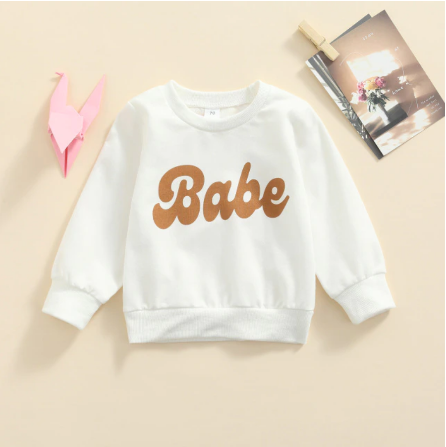 Groovy Babe Printed Sweater - White