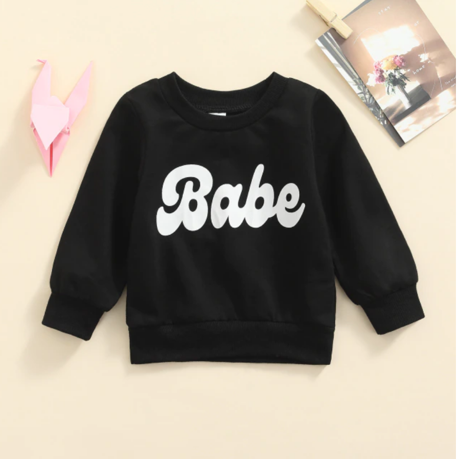 Groovy Babe Printed Sweater - Black