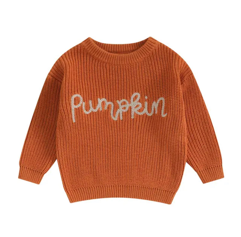 Pumpkin Knit Pullover - Orange