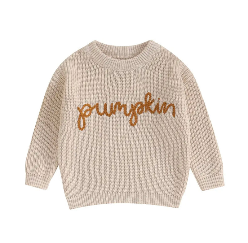 Pumpkin Knit Pullover - Beige