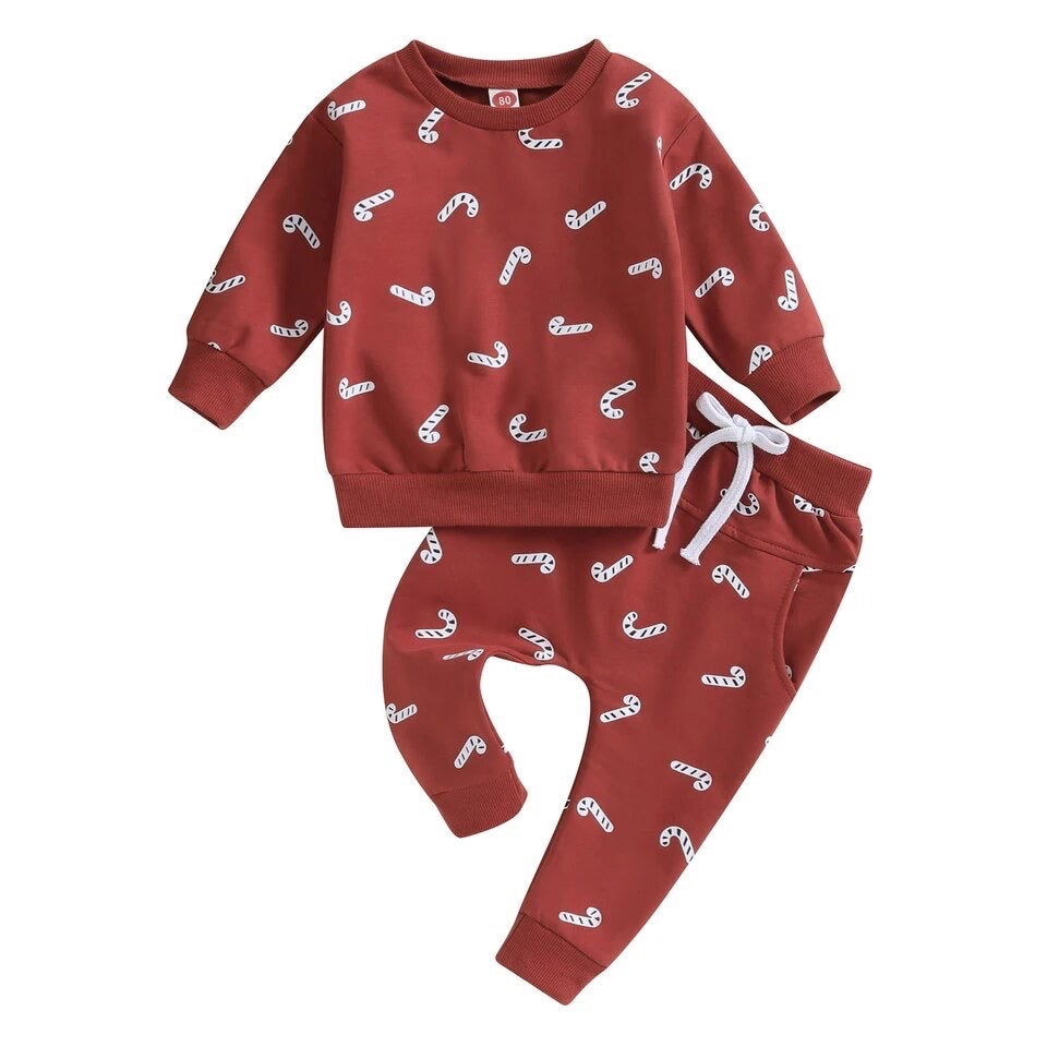 Christmas Jogger Set - Red Candy Cane