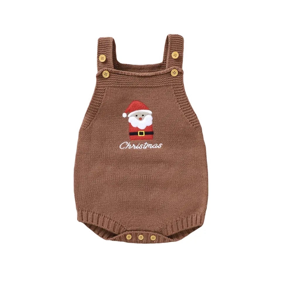 Christmas Knit Romper - Brown