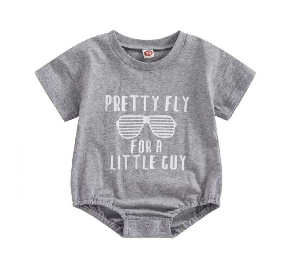 Pretty Fly For A Little Guy Onesie - Gray