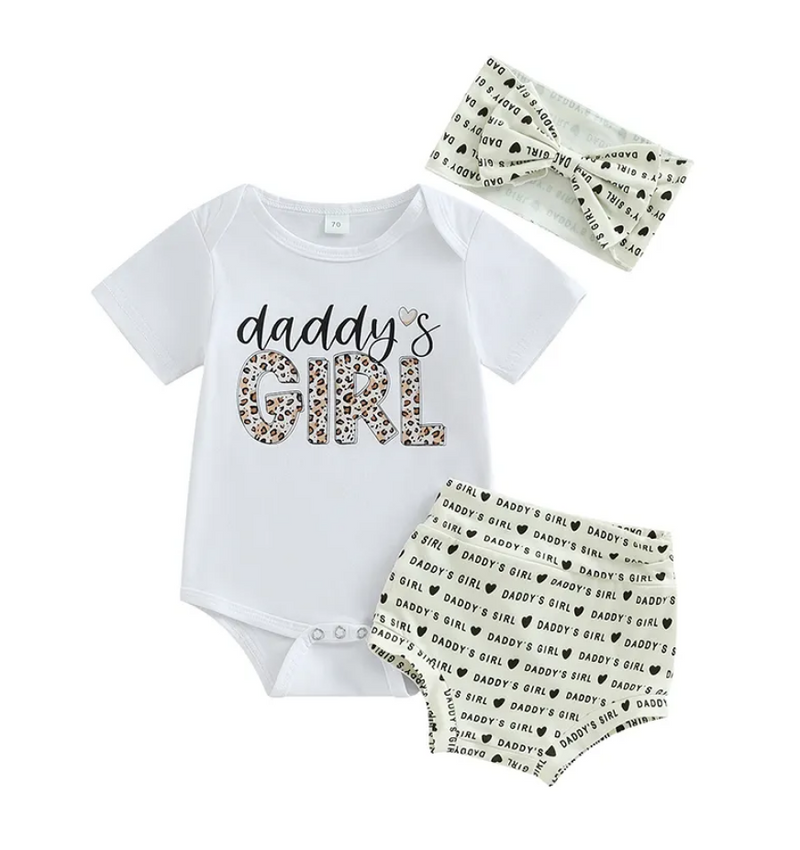 Daddy's Girl Heart and Leopard 3 Piece