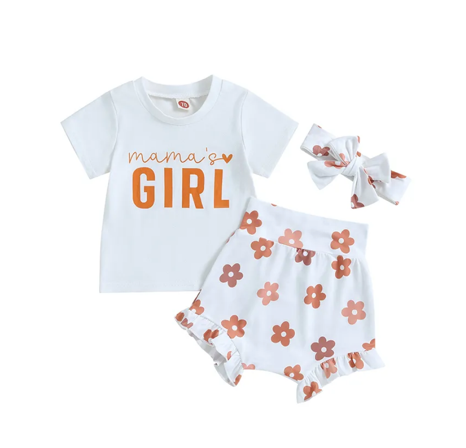Mama's Girl Brown Floral 3 Piece