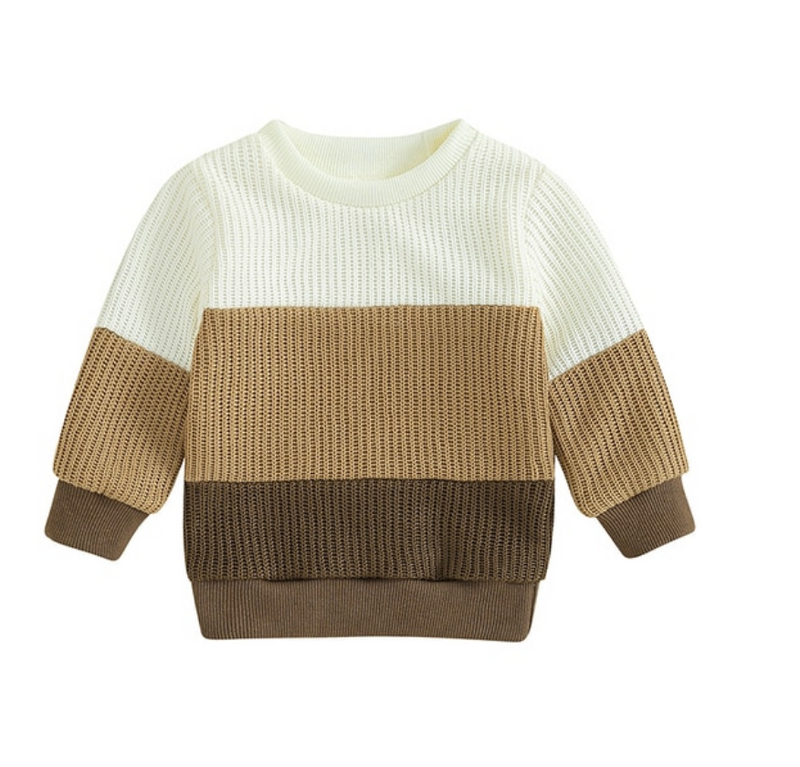 Boys Knit Loose Fit Pullover - Brown