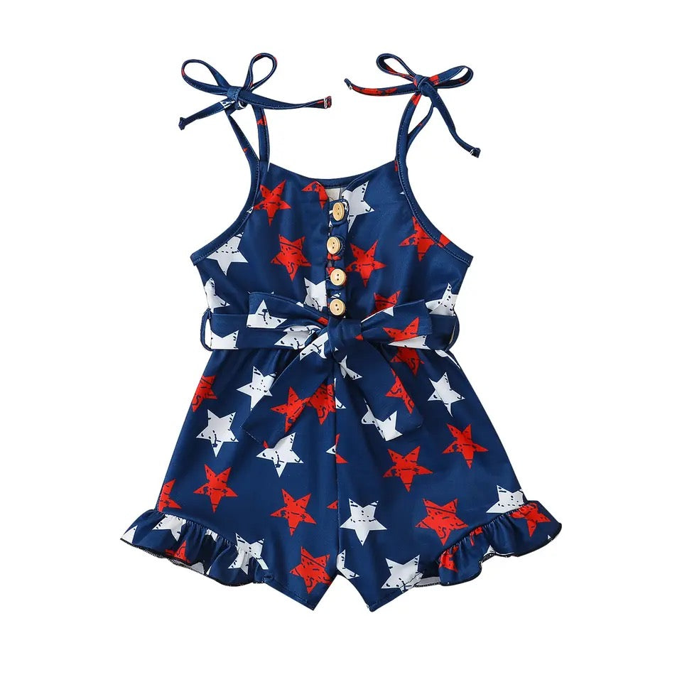 Red, White, and Blue Star Romper