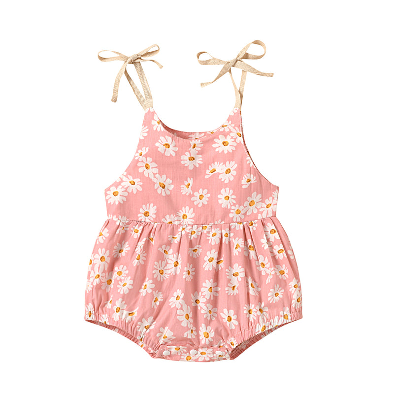 Daisy Floral Romper - Pink
