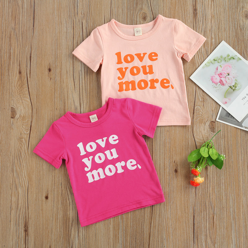 Love you more T-shirt - Peach