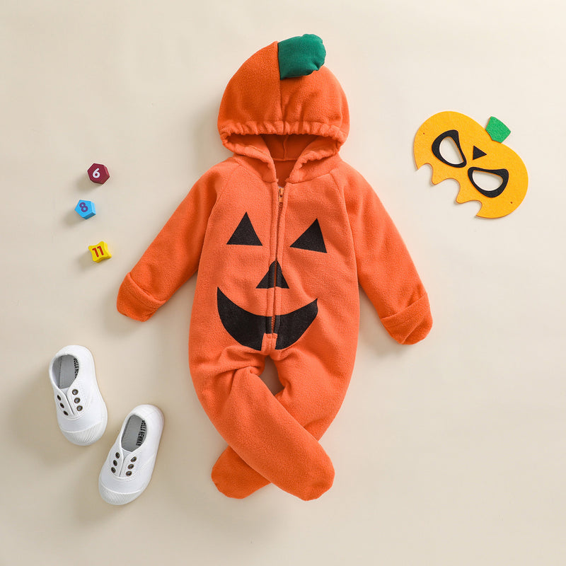 Baby Pumpkin Hooded Jumpsuit