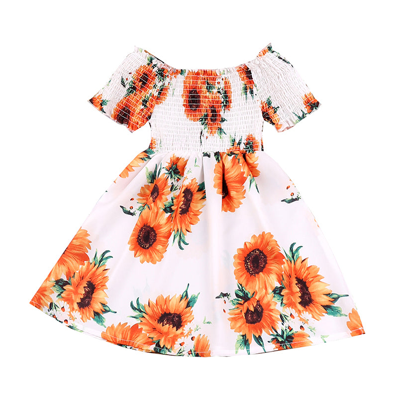Open Shoulder Sunflower Dress