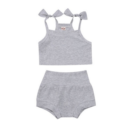 Ellie Ribbed 2 Piece - Solid Gray