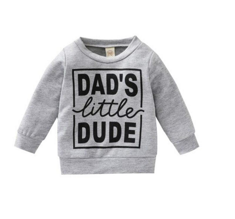 Dad's Little Dude Sweater - Gray