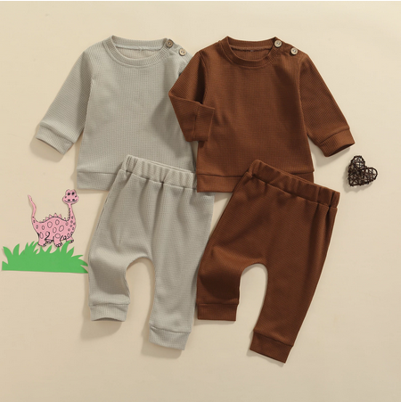 Baby Long Sleeve and Pants Set - Khaki