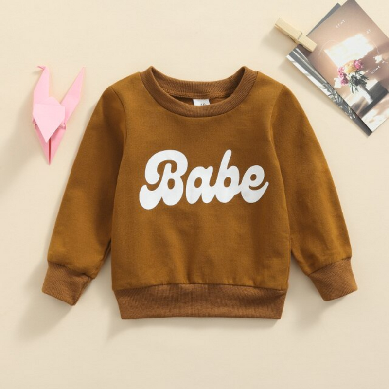 Groovy Babe Printed Sweater - Brown