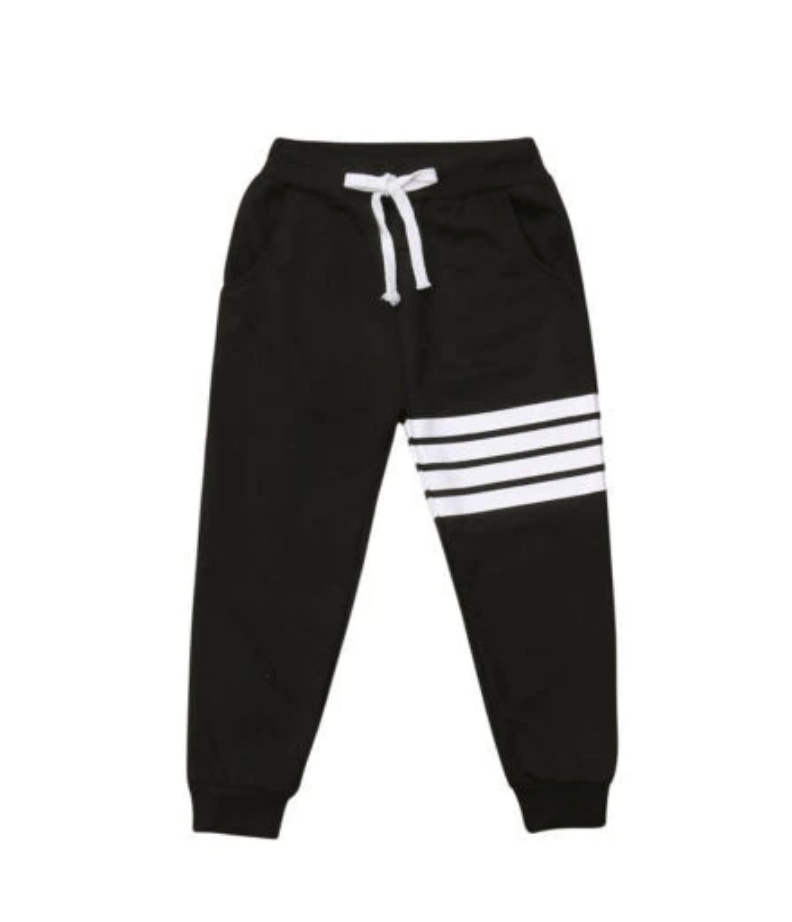 4 Stripe Jogger Pants - Black