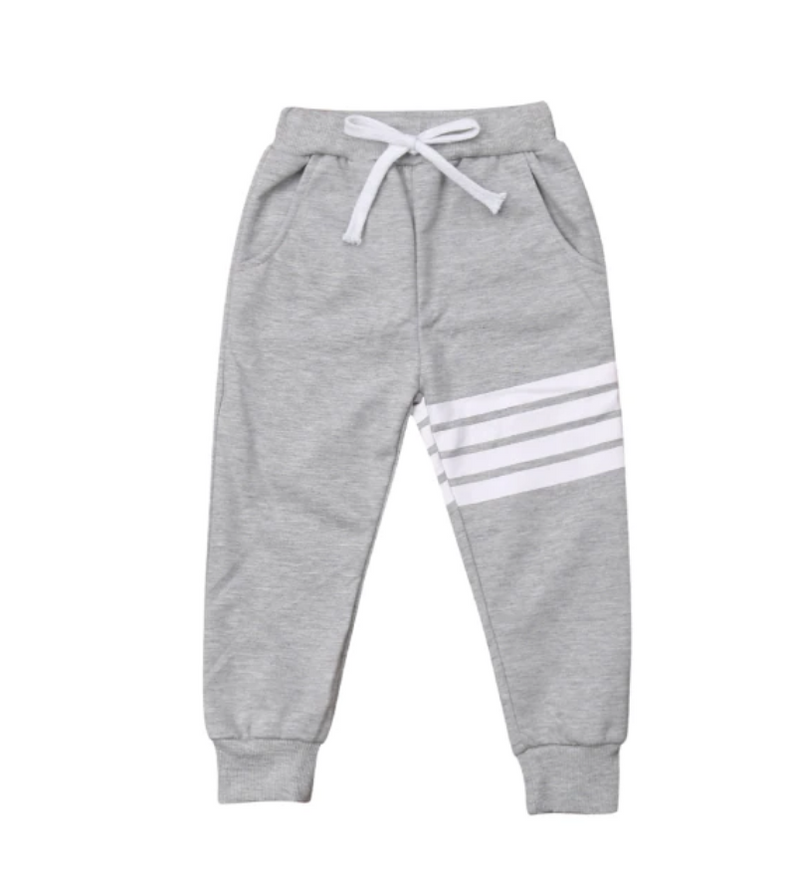 4 Stripe Jogger Pants - Gray