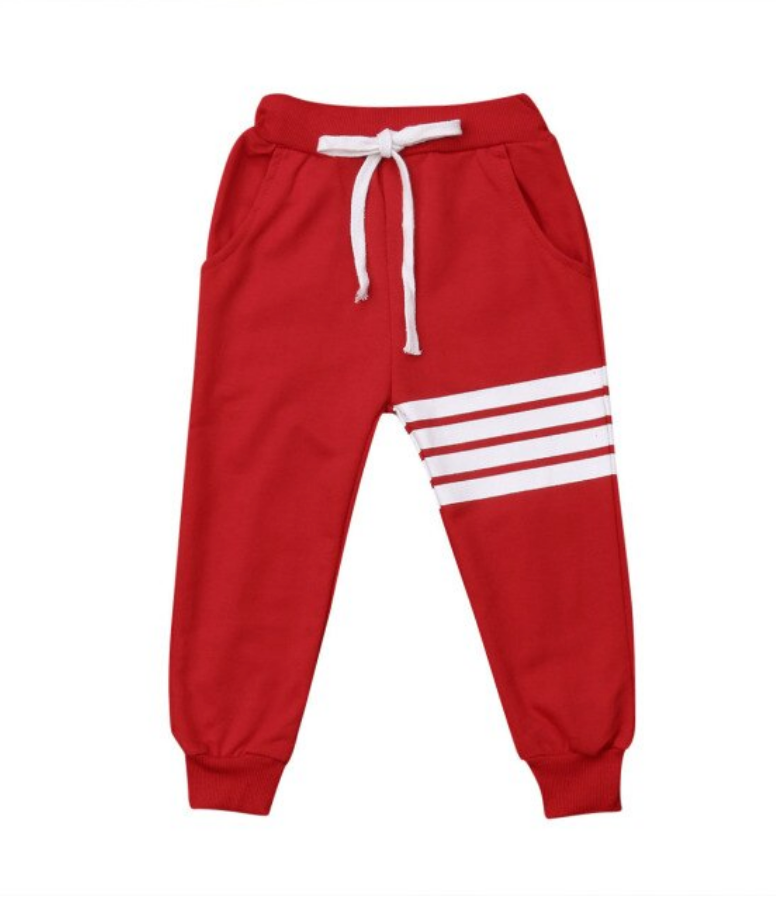 4 Stripe Jogger Pants - Red