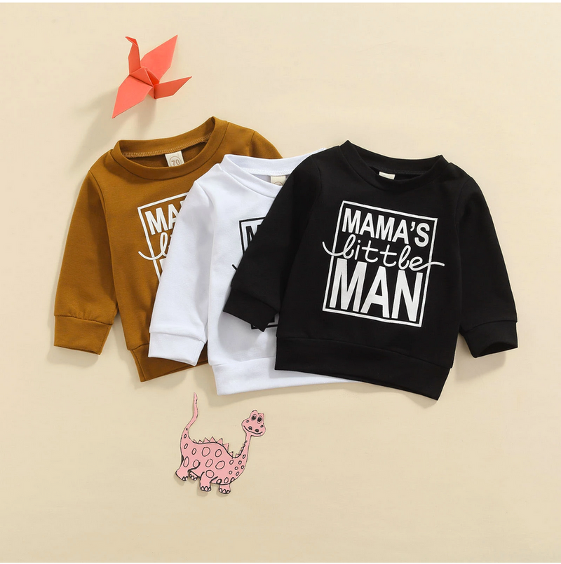 Mama's Little Man Sweater - Brown