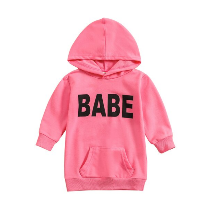 Babe Hooded Dress Sweatshirt