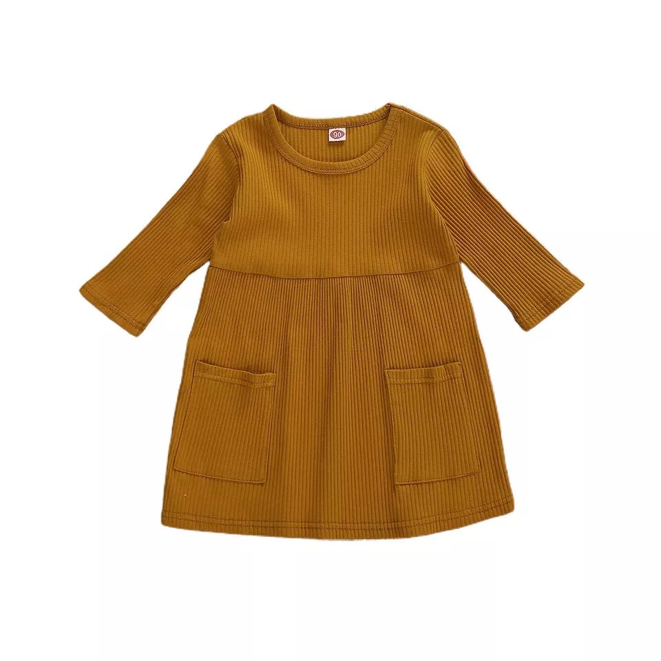 Elizabeth Quarter Sleeve Dress - Mustard