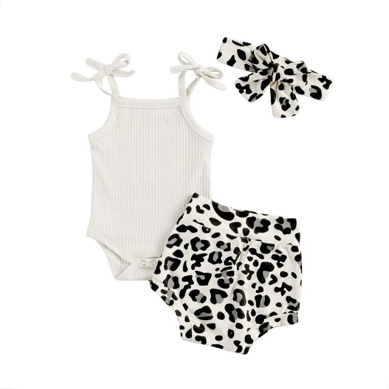 Ribbed Leopard 3 Piece - White