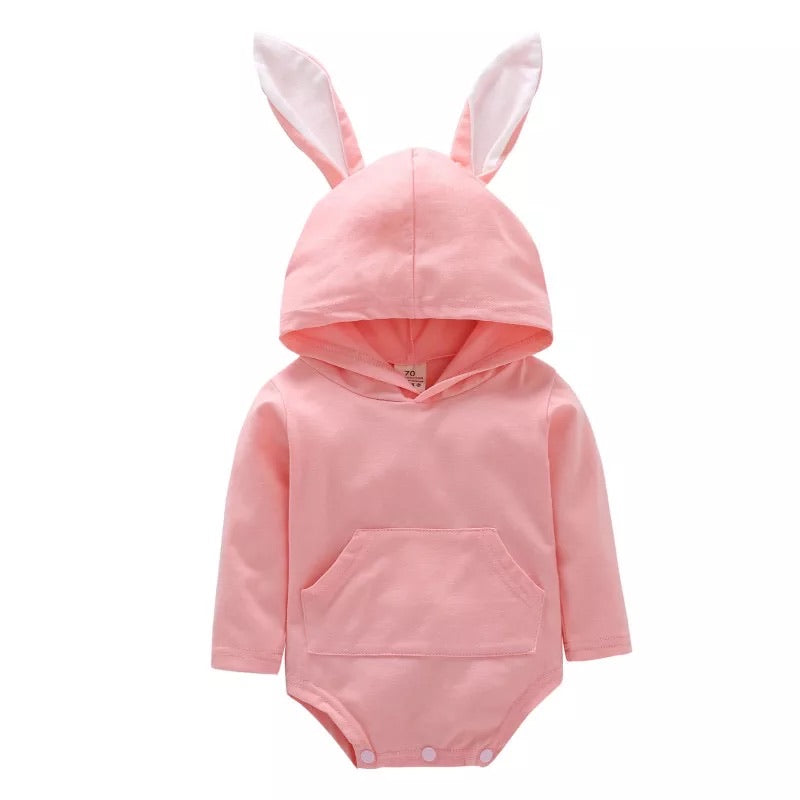 Bunny Wabbit Long Sleeve Onesie - Pink