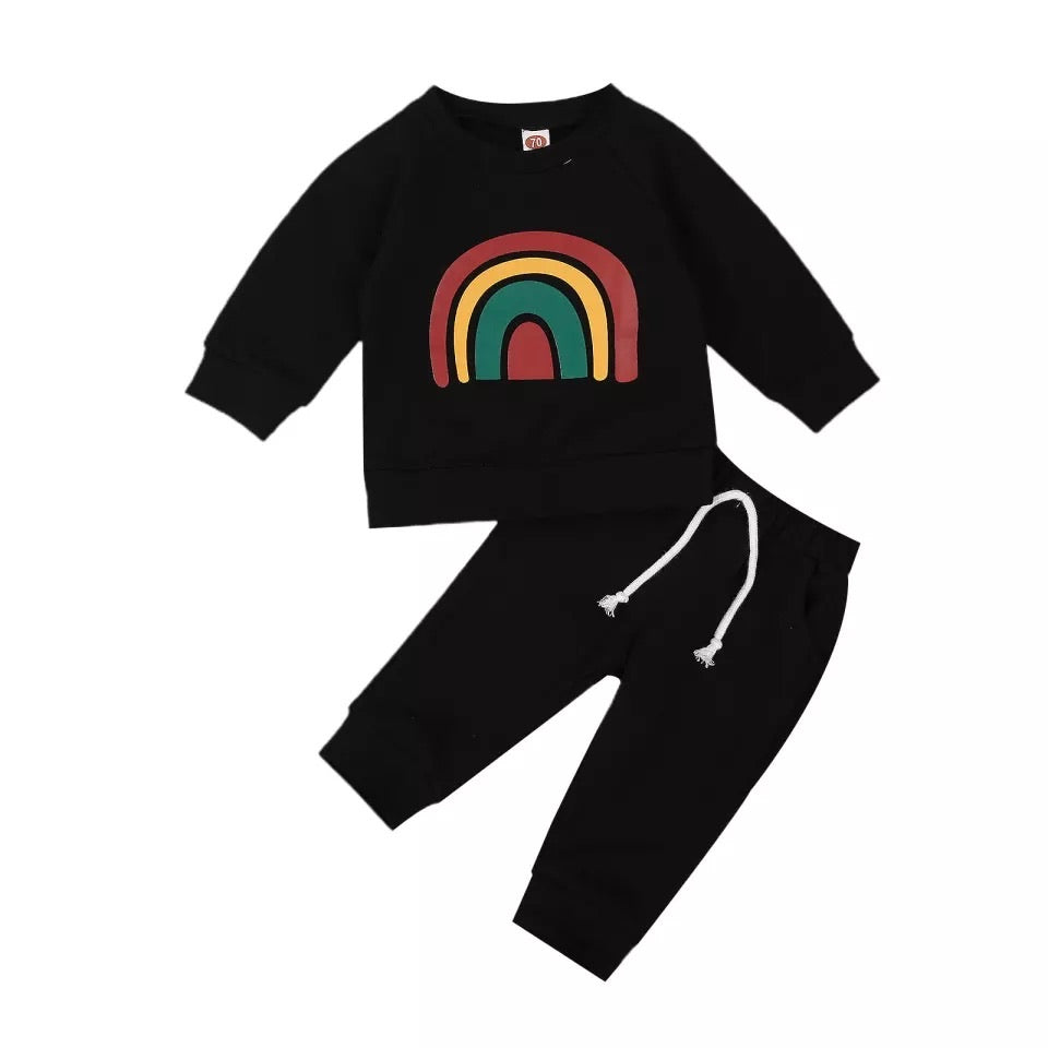 Rainbow Jogger Set - Black